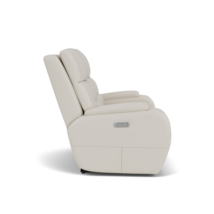 Strait Leather Power Reclining Loveseat with Power Headrests