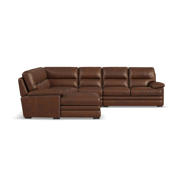 David Pecan Leather Sectional