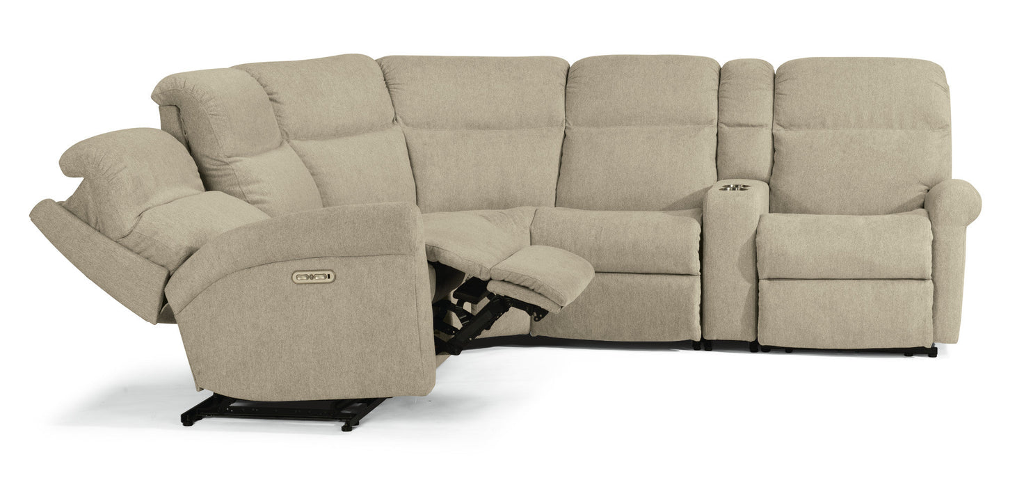 Davis Fabric Power Reclining Sectional with Power Headrests