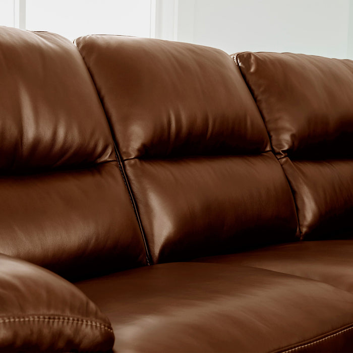 David Pecan Leather Sectional