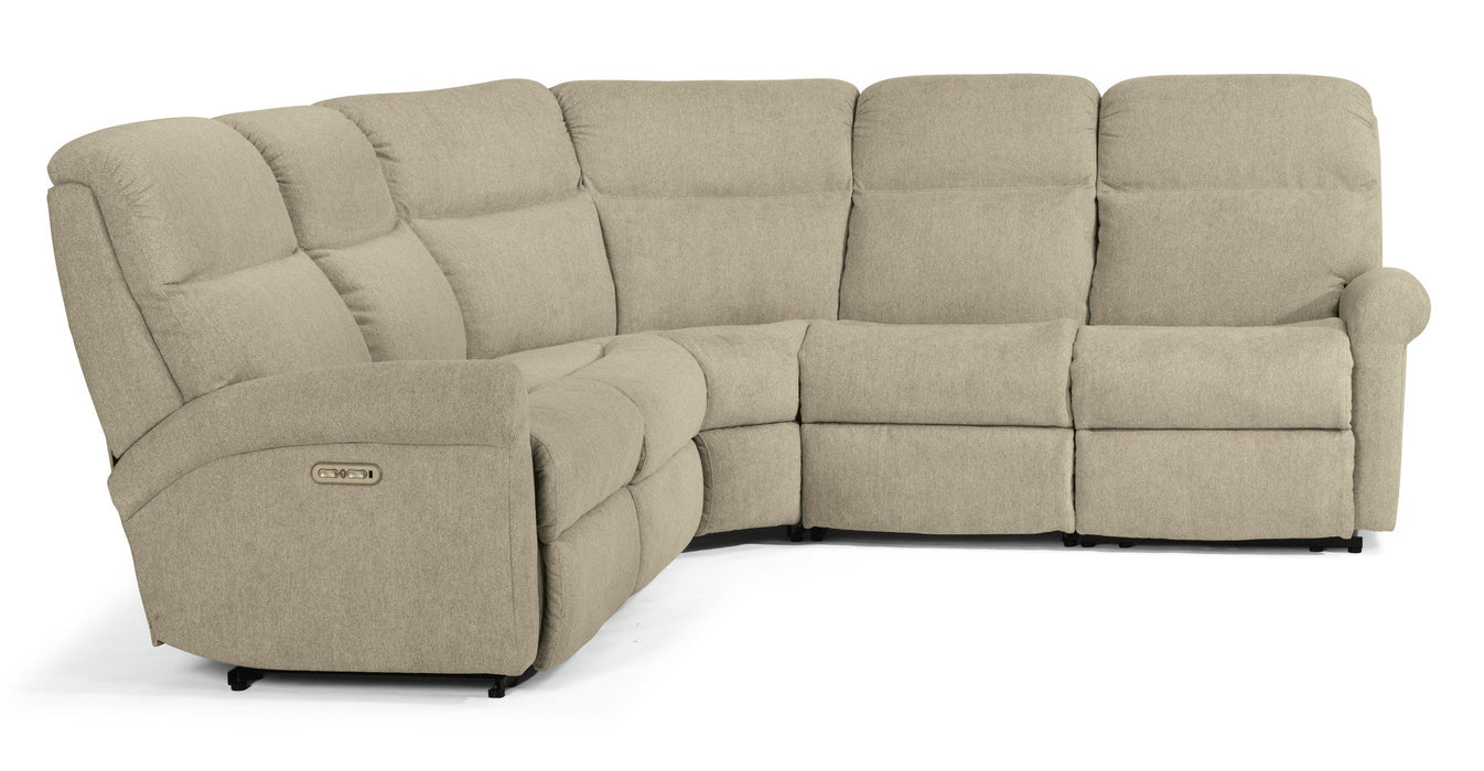 Davis Fabric Power Reclining Sectional with Power Headrests