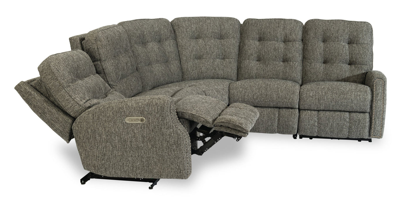 Devon Fabric Power Reclining Sectional with Power Headrests