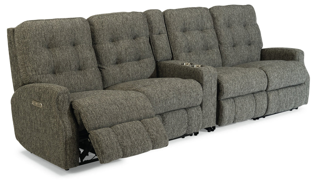 Devon Fabric Power Reclining Sectional with Power Headrests