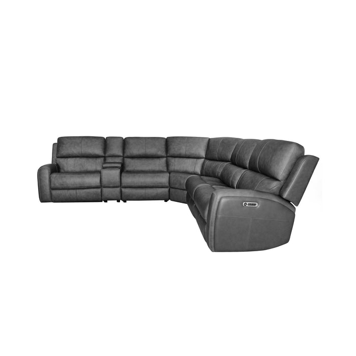 Linden Leather Power Reclining Sectional with Power Headrests & Lumbar