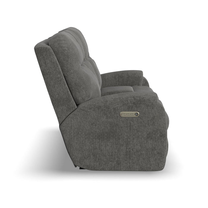 Penn Fabric Power Reclining Loveseat with Console & Power Headrests & Lumbar