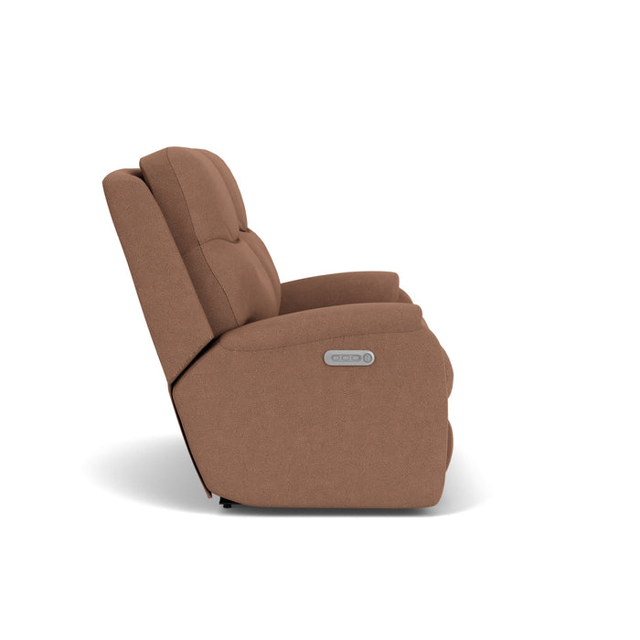 Penn Fabric Power Reclining Loveseat with Power Headrests & Lumbar