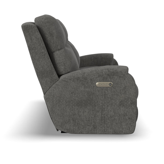 Penn Fabric Power Reclining Sofa with Power Headrests & Lumbar