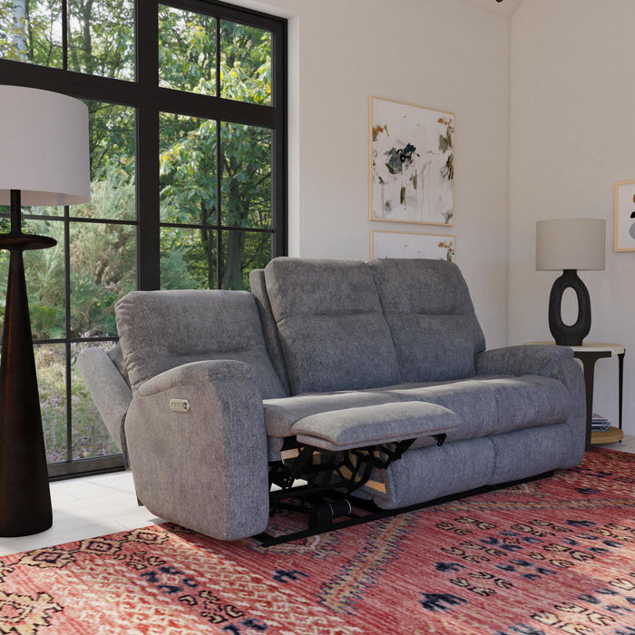 Penn Fabric Power Reclining Sofa with Power Headrests & Lumbar