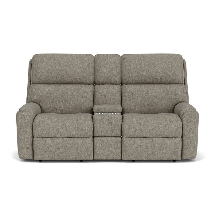 Rio Fabric Reclining Loveseat with Console