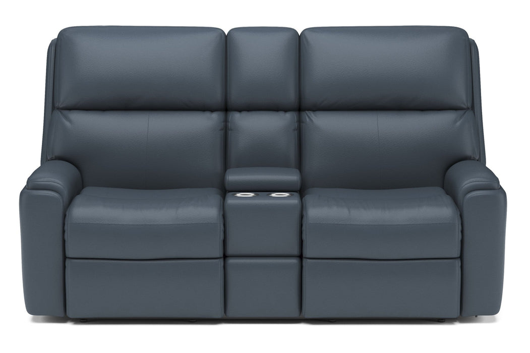 Rio Leather Reclining Loveseat with Console