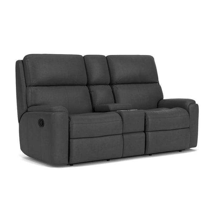 Rio Leather Reclining Loveseat with Console