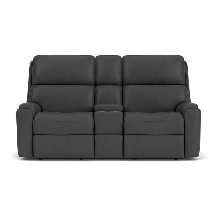 Rio Leather Reclining Loveseat with Console