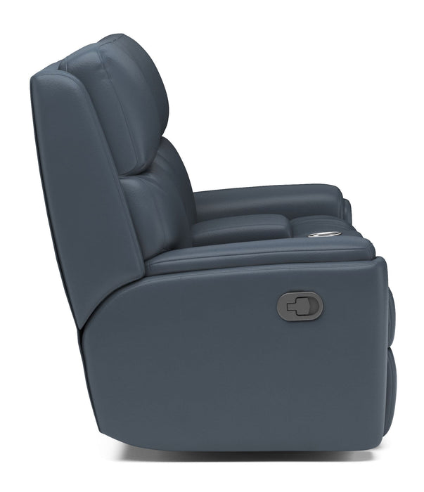 Rio Leather Reclining Loveseat with Console