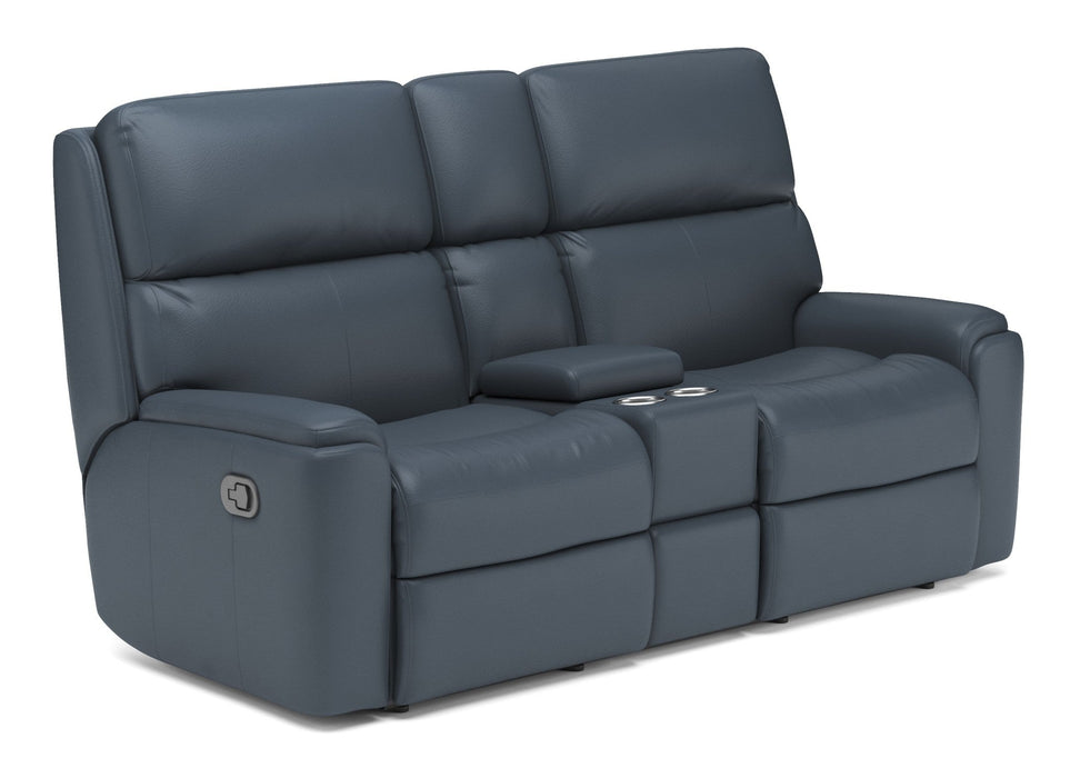 Rio Leather Reclining Loveseat with Console