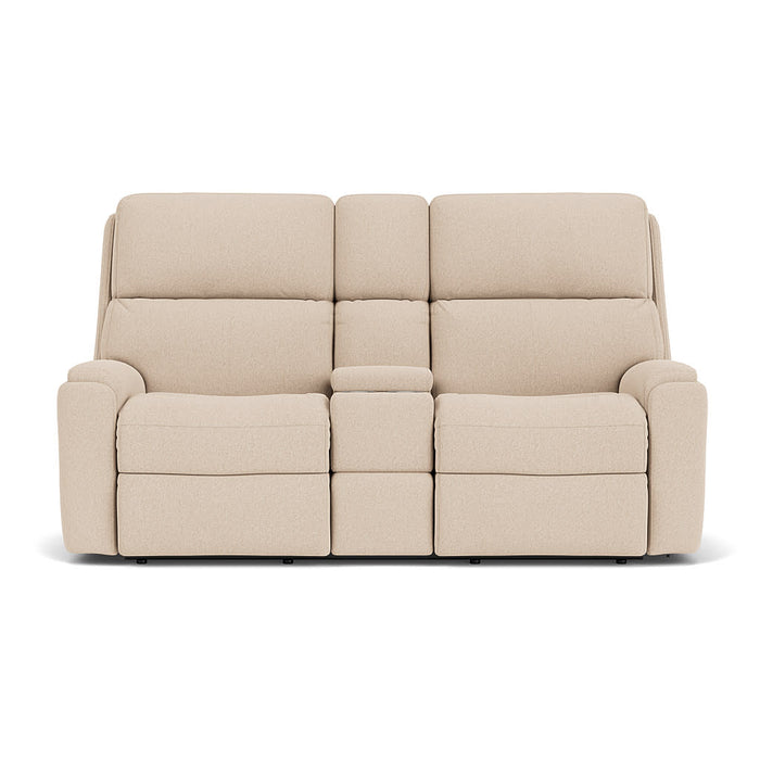 Rio Leather Reclining Loveseat with Console