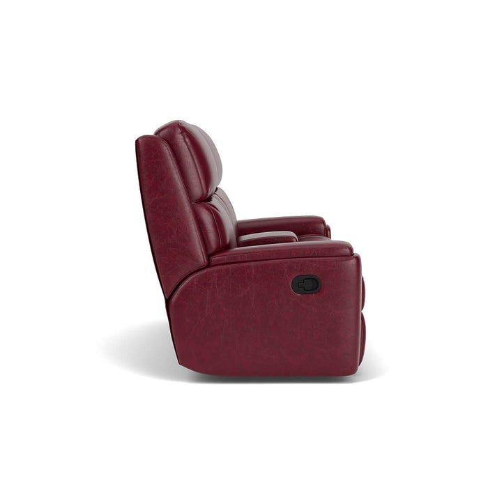 Rio Leather Reclining Loveseat with Console