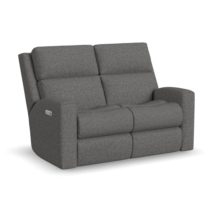 Score Fabric Power Reclining Loveseat with Power Headrests & Lumbar