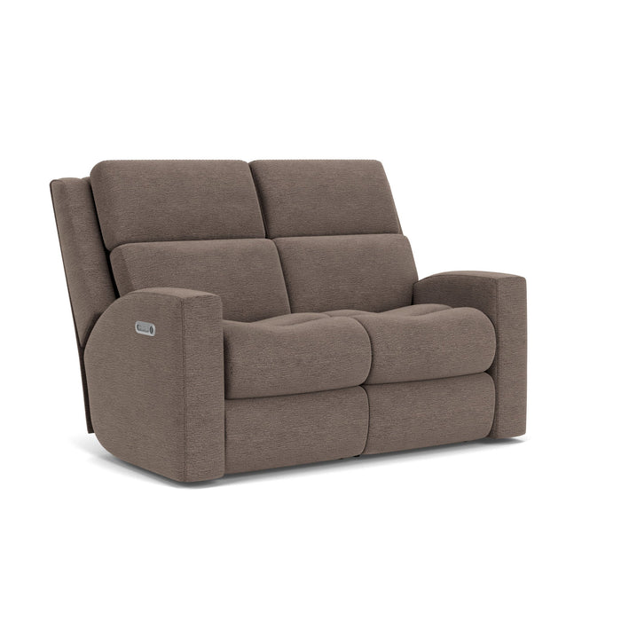 Score Fabric Power Reclining Loveseat with Power Headrests & Lumbar