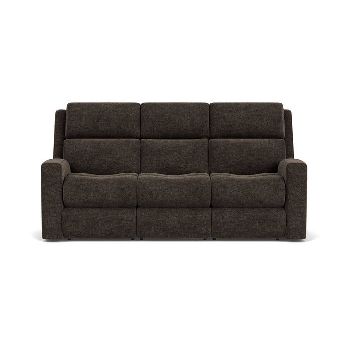 Score Fabric Power Reclining Sofa with Power Headrests & Lumbar