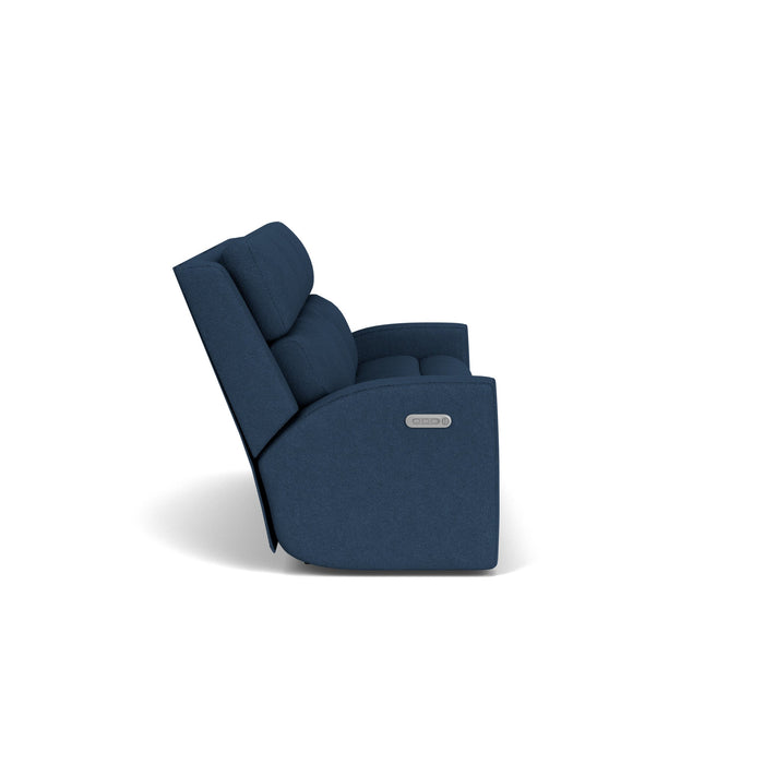 Score Fabric Power Reclining Sofa with Power Headrests & Lumbar