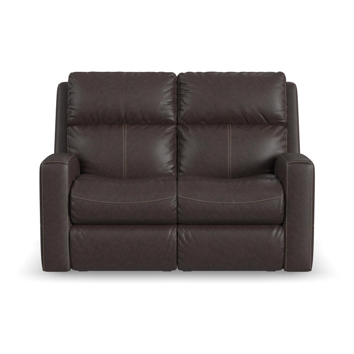 Score Leather Power Reclining Loveseat with Power Headrests & Lumbar