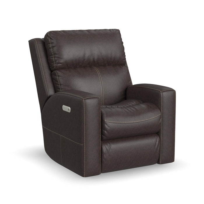 Score Leather Power Reclining Loveseat with Power Headrests & Lumbar