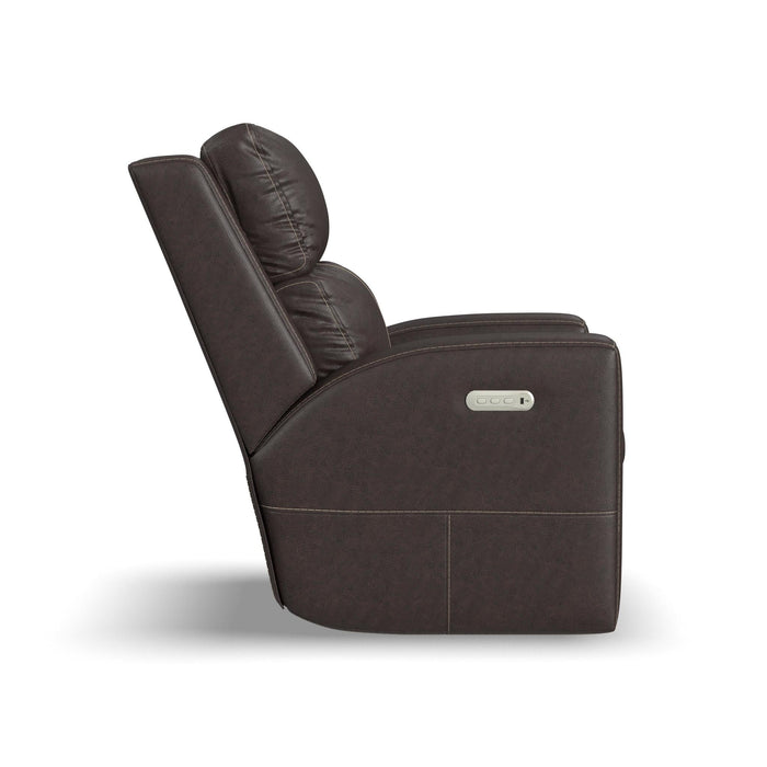 Score Leather Power Reclining Loveseat with Power Headrests & Lumbar