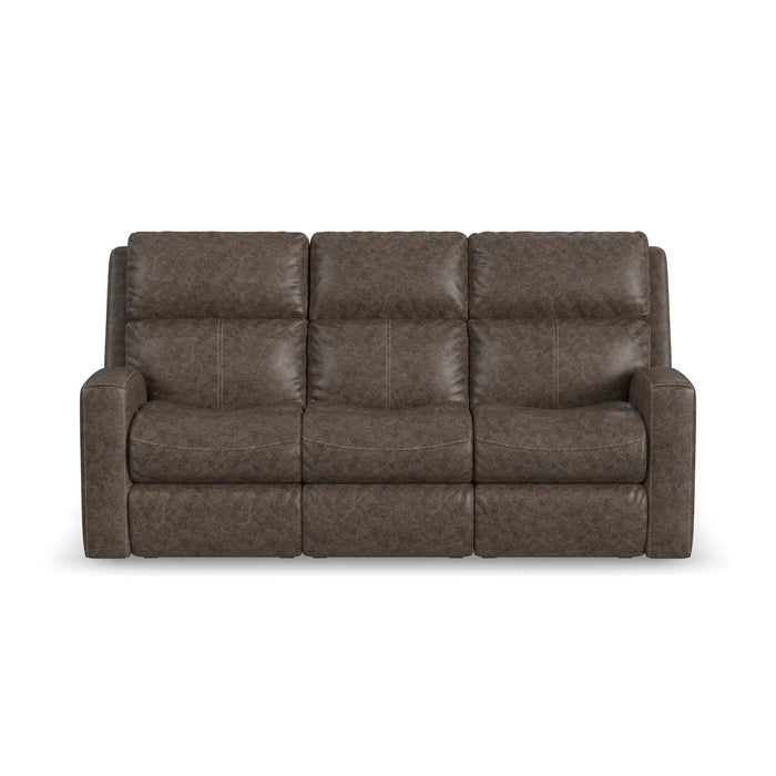 Score Leather Power Reclining Sofa with Power Headrests & Lumbar