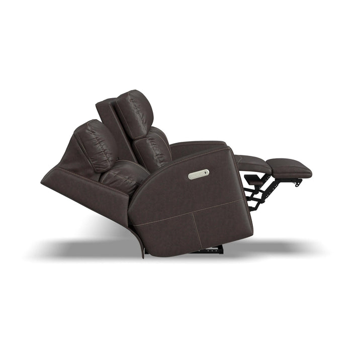 Score Leather Power Reclining Sofa with Power Headrests & Lumbar