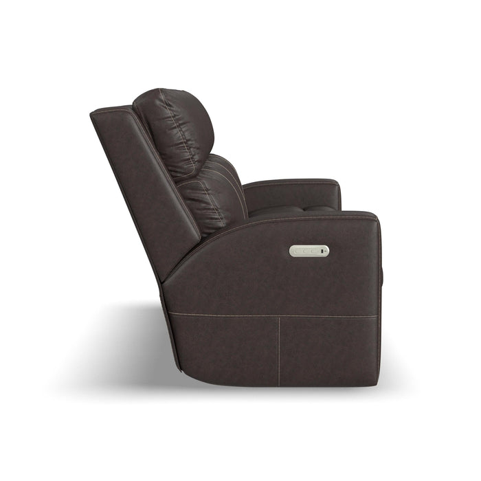 Score Leather Power Reclining Sofa with Power Headrests & Lumbar