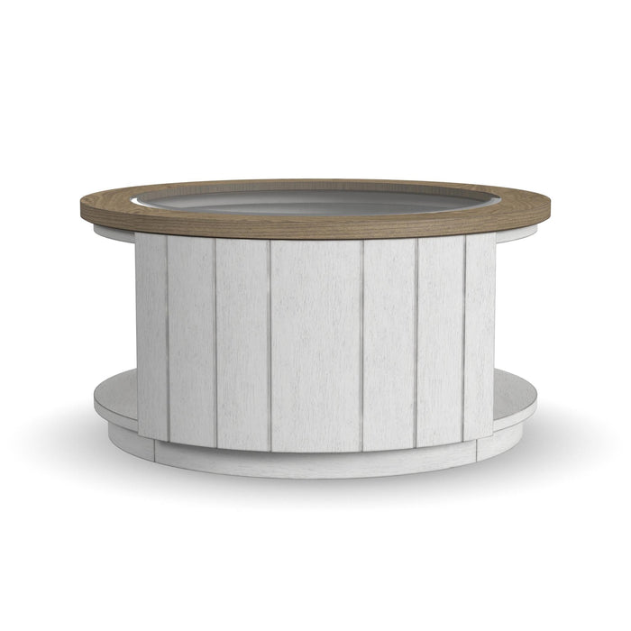 Melody White Round Coffee Table with Casters