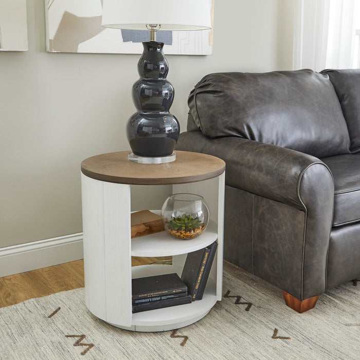 Melody White Round End Table