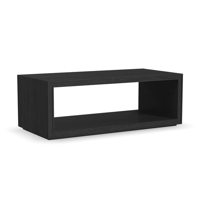 Waterfall Black Rectangular Coffee Table with Casters