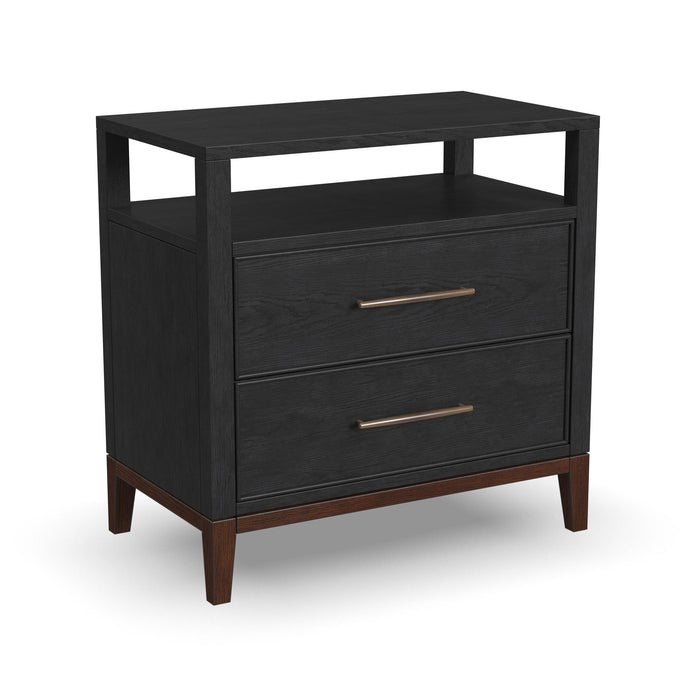 Waterfall Black Nightstand