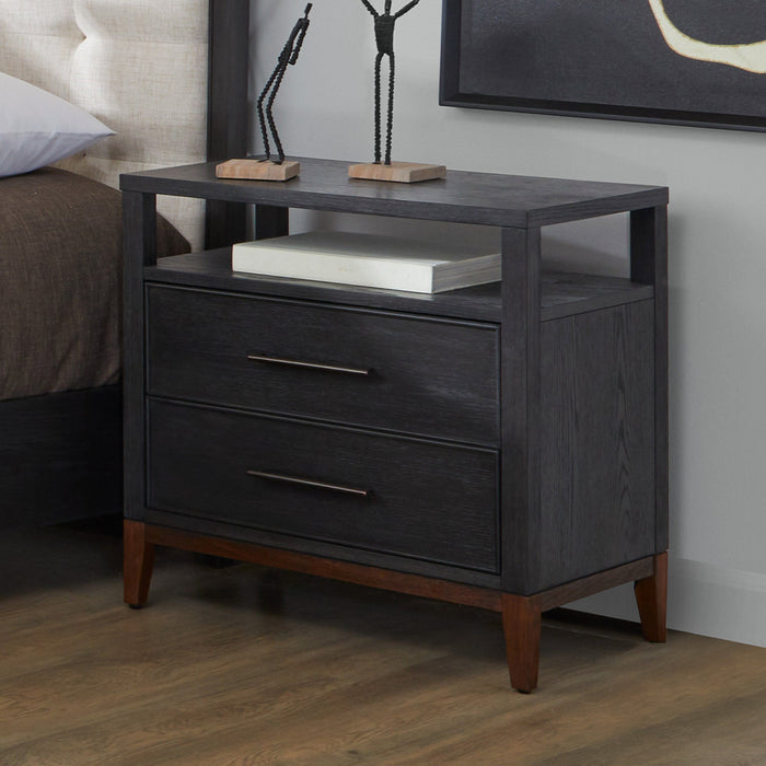 Waterfall Black Nightstand