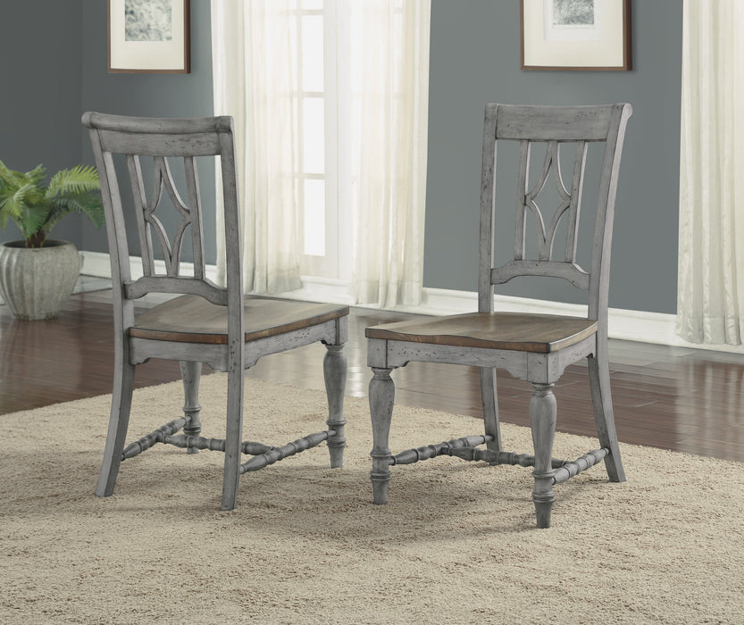 Plymouth Gray Pair of Armless Dining Chairs