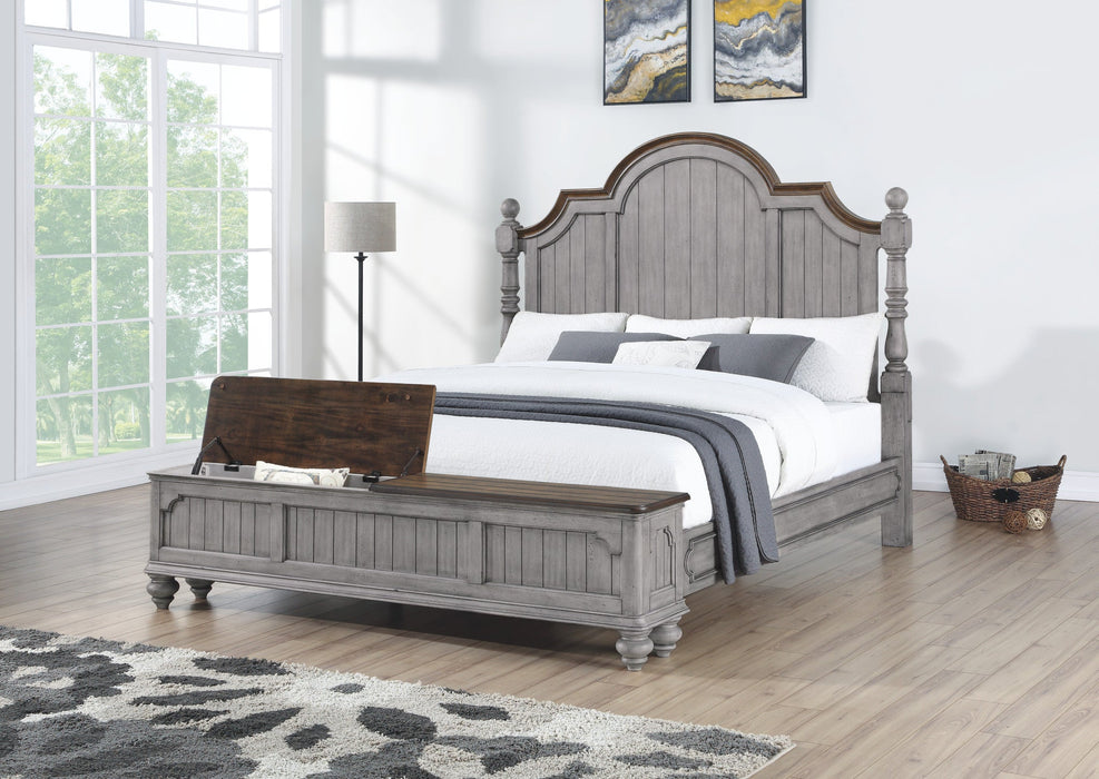 Plymouth Gray King Storage Bed