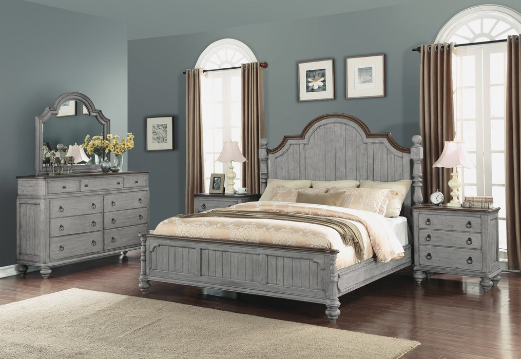 Plymouth Gray King Poster Bed