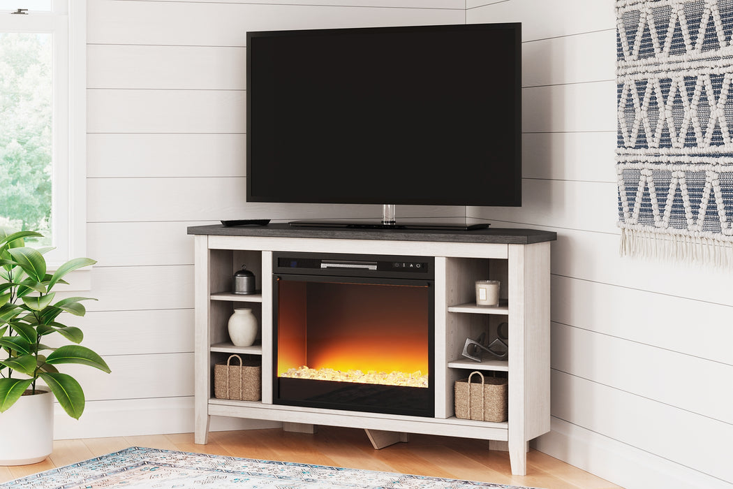 Ashley Express - Dorrinson Corner TV Stand with Electric Fireplace