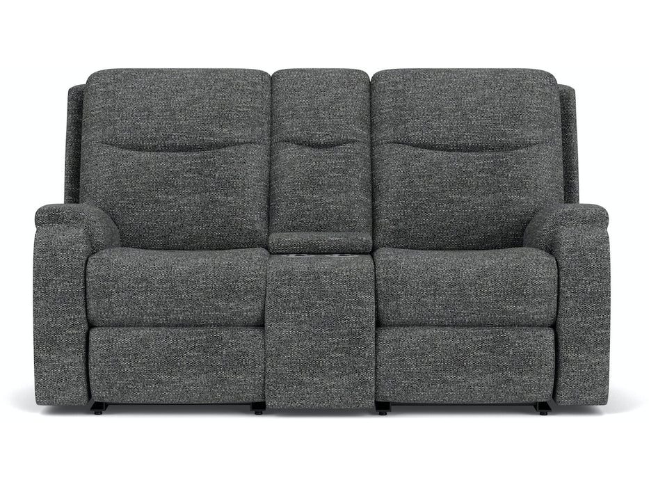 Penn Power Reclining Loveseat with Console and Power Headrests and Lumbar