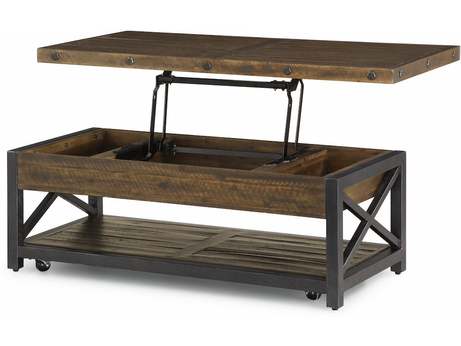 Carpenter Rectangular Lift-Top Coffee Table with Casters