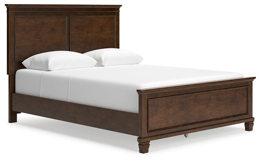 Danabrin Queen Panel Bed with Mirrored Dresser, Chest and Nightstand