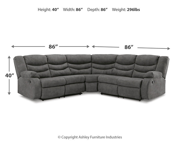 Partymate 2-Piece Sectional with Recliner