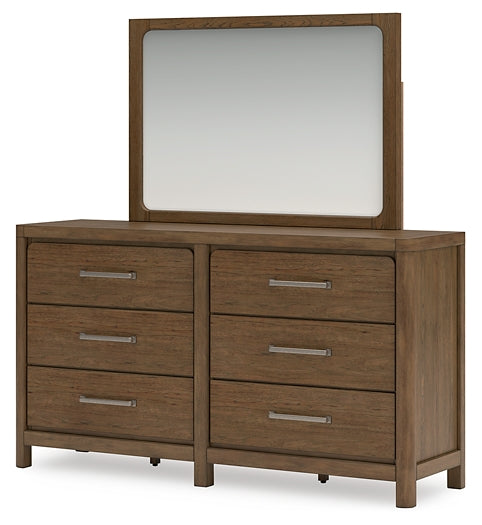 Cabalynn Queen Upholstered Bed with Mirrored Dresser and 2 Nightstands