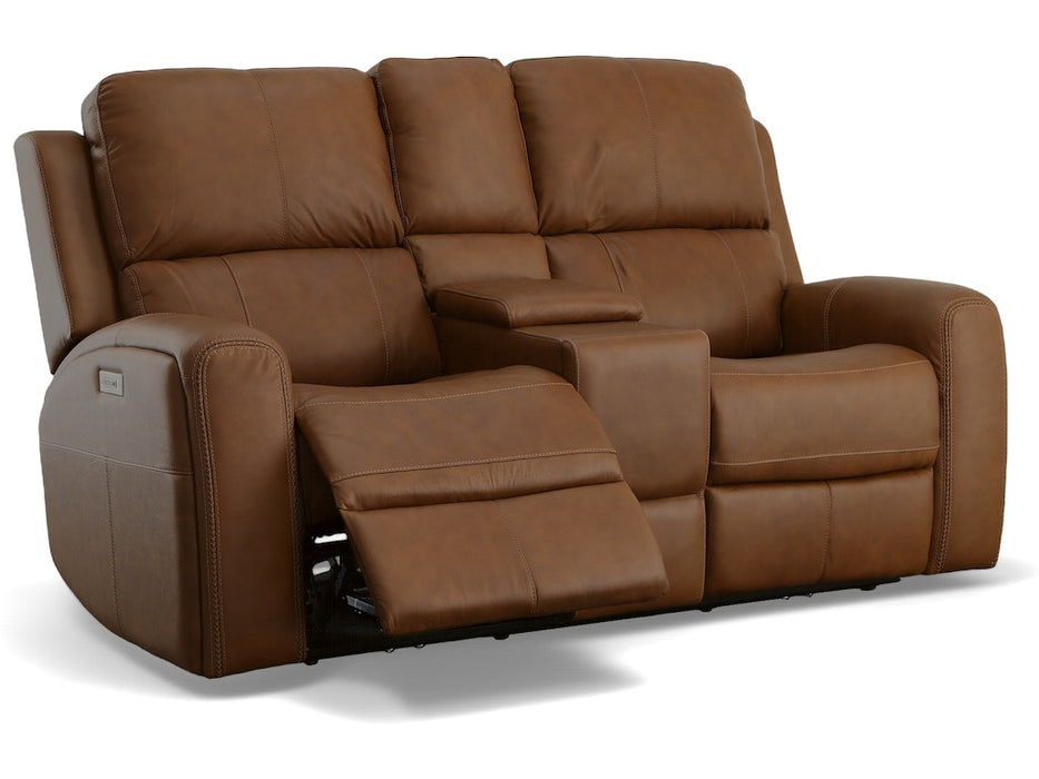 Linden Power Reclining Loveseat with Console and Power Headrests and Lumbar