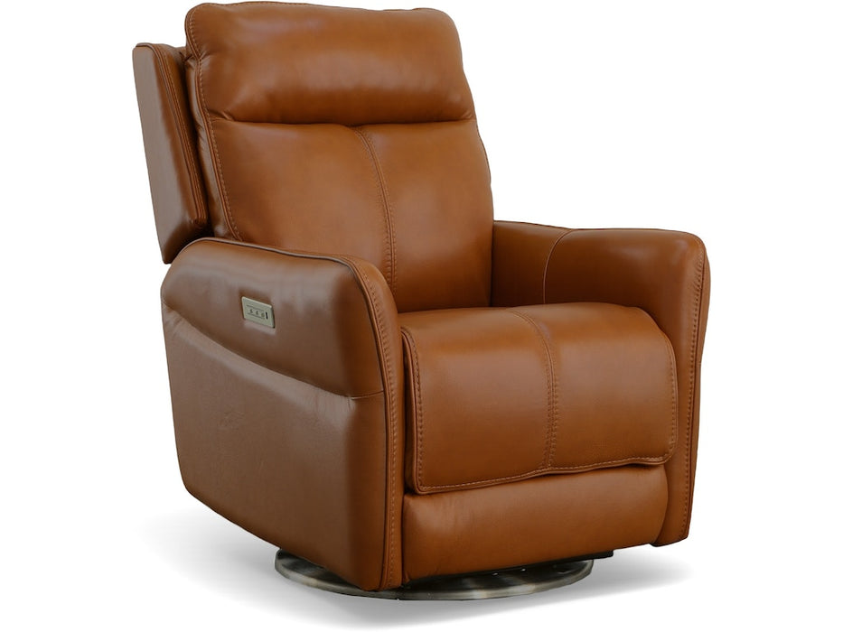 Spin Swivel Power Recliner with Power Headrest and Lumbar