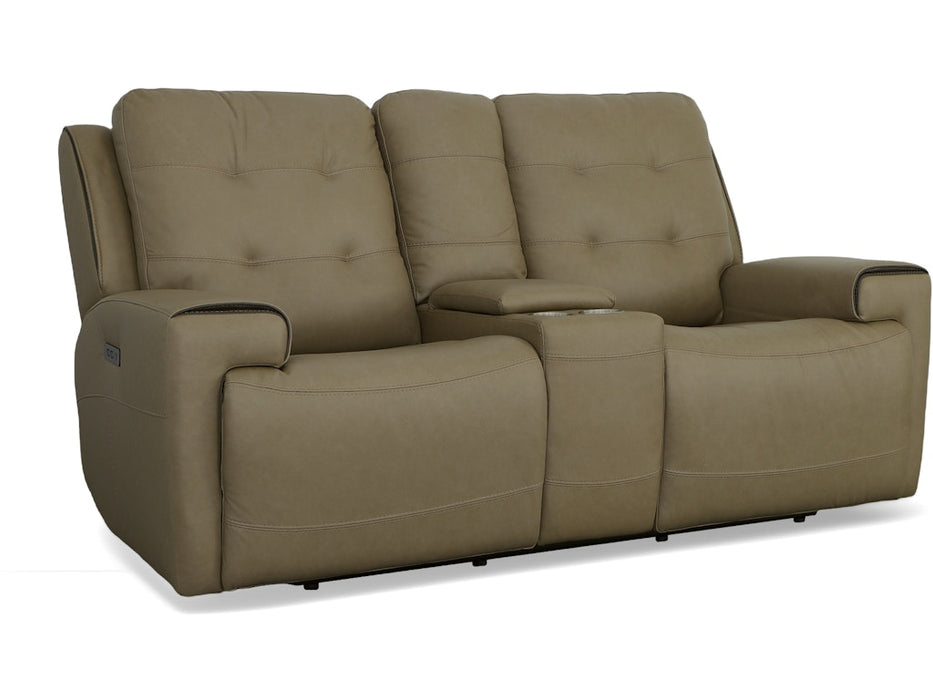 Iris Power Reclining Loveseat with Console and Power Headrests